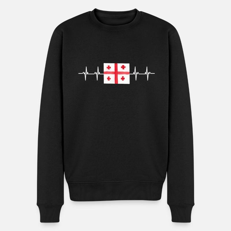 Drapeau géorgien - Pull Premium bio Homme - noir