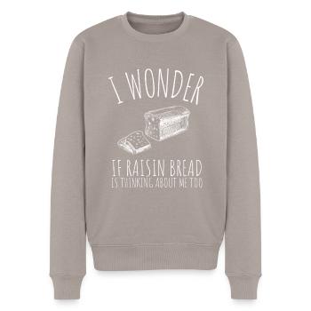 Baking Raisin Bread - Men's Premium Organic Jumper - taupe - Front - Nico (187cm)