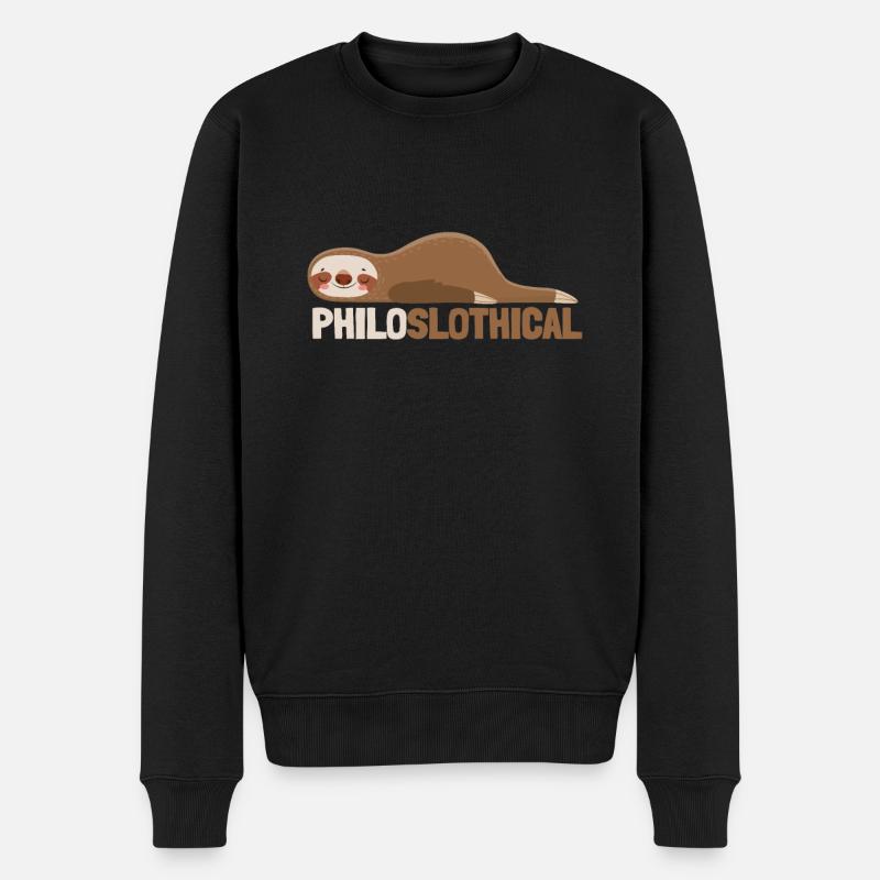 Philosophical Debate Feeling Philoslothical - Männer Premium Bio Pullover - Schwarz