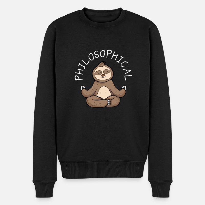 Philosophical Debate Feeling Philoslothical - Männer Premium Bio Pullover - Schwarz