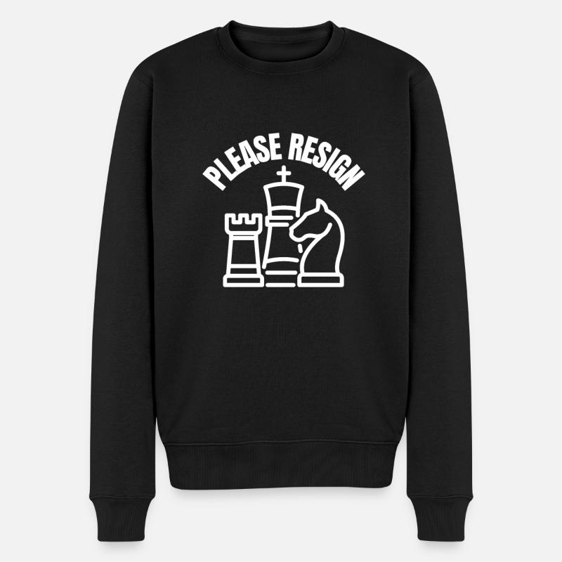 Échecs Veuillez démissionner - Pull Premium bio Homme - noir