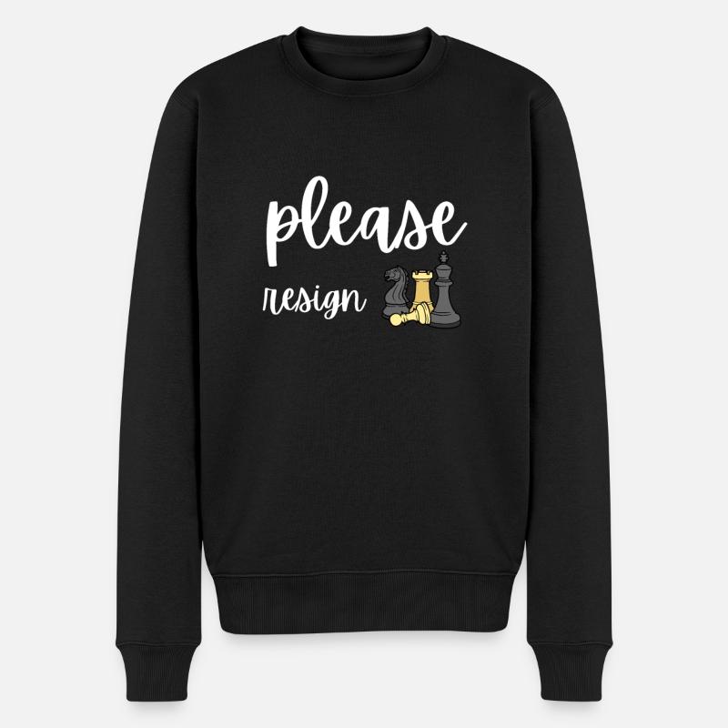 Chess Please Resign - Männer Premium Bio Pullover - Schwarz
