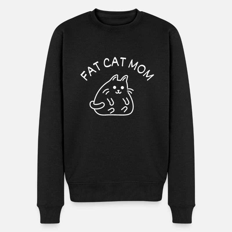 Fat Cat Obesity - Männer Premium Bio Pullover - Schwarz
