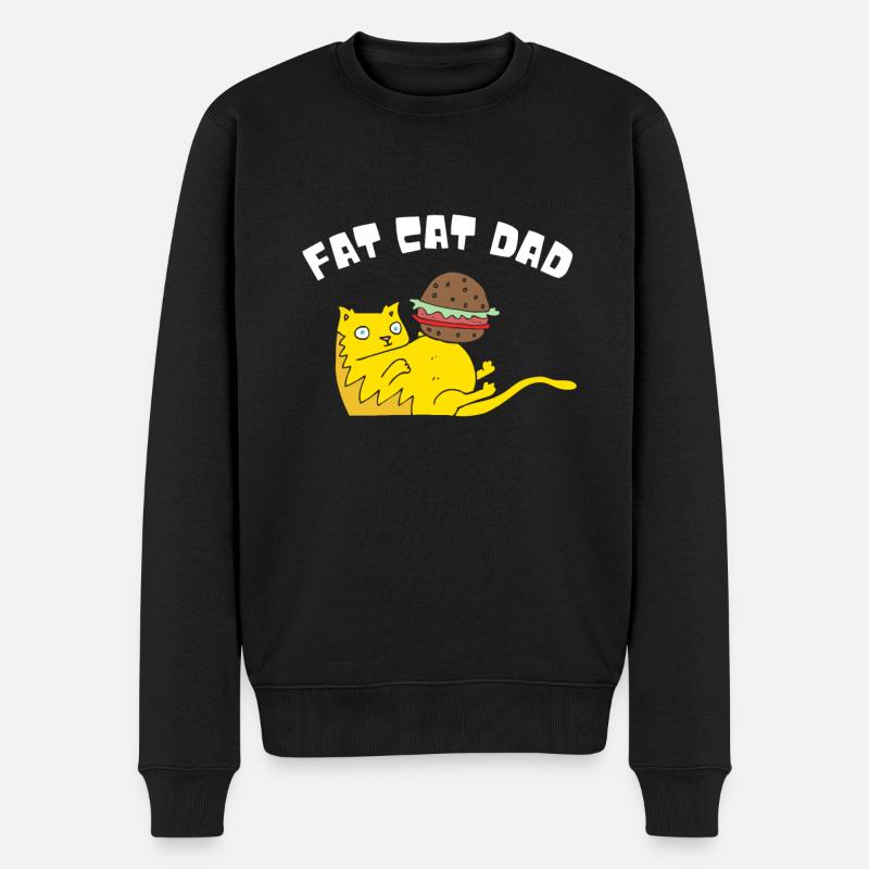 Obésité du gros chat - Pull Premium bio Homme - noir