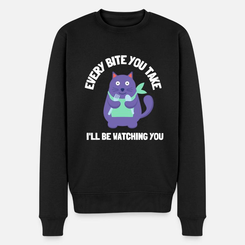 Obésité du gros chat - Pull Premium bio Homme - noir