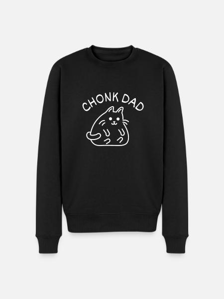 Chonk Cat Obesity - Men's Premium Organic Jumper - black