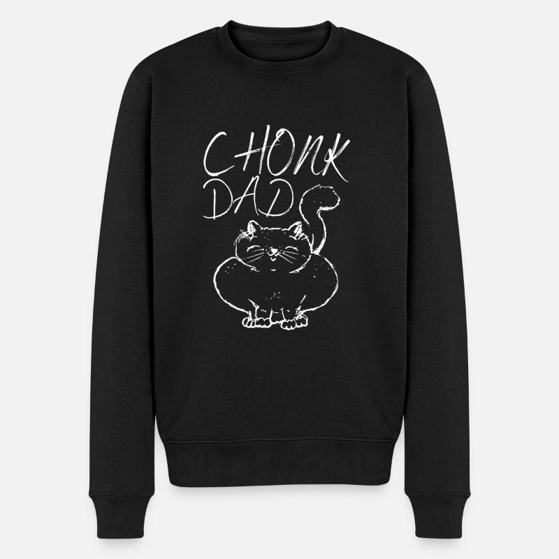 Chonk Cat Obésité - Pull Premium bio Homme - noir