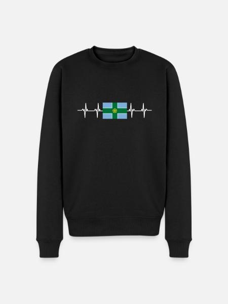 United Kingdom Derbyshire Flag - Men's Premium Organic Jumper - black