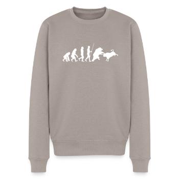 Volatility Options Trading Trader - Men's Premium Organic Jumper - taupe - Front - Nico (187cm)