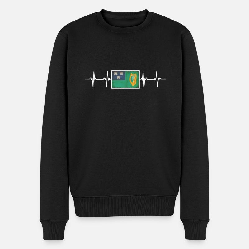 Irish Ireland Dublin Flag - Männer Premium Bio Pullover - Schwarz