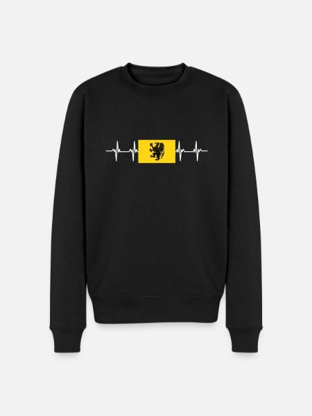 Pologne Poméranie Drapeau - Pull Premium bio Homme - noir