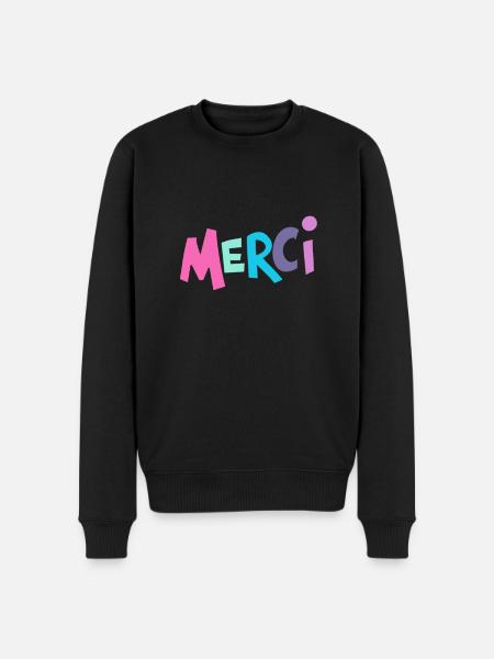 Oui Oui Merci - Männer Premium Bio Pullover - Schwarz