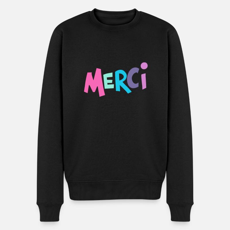 Oui Oui Merci - Männer Premium Bio Pullover - Schwarz