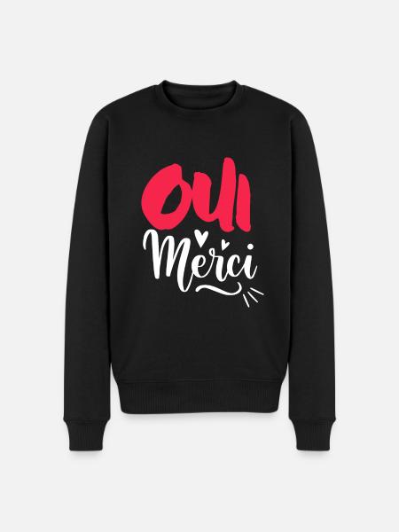 Oui Oui Merci - Männer Premium Bio Pullover - Schwarz