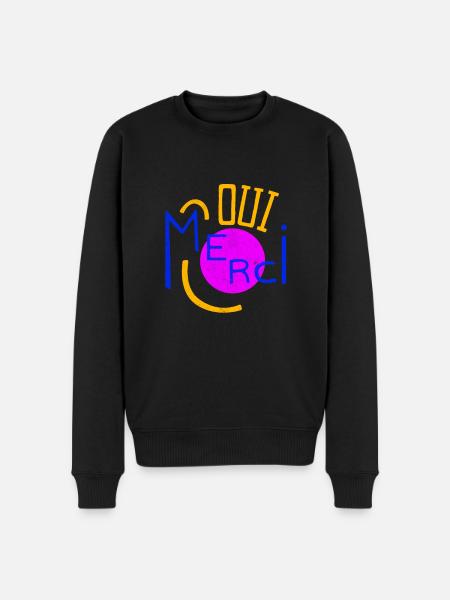 Oui Oui Merci - Männer Premium Bio Pullover - Schwarz