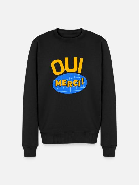 Oui Oui Merci - Männer Premium Bio Pullover - Schwarz