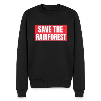 Save The Rainforest - Men's Premium Organic Jumper - black - Front - Nico (187cm)