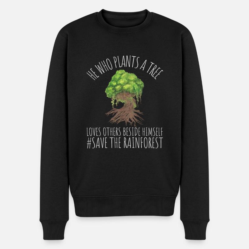 Save The Rainforest - Männer Premium Bio Pullover - Schwarz