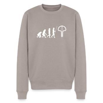 Jew Mouth Harp Jaw Harp Bass - Männer Premium Bio Pullover - Taupe - Vorne - Nico (187cm)