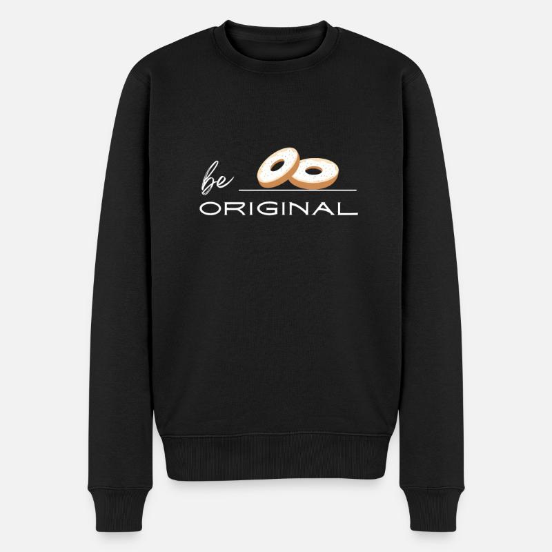 Sesame Bagel New York Jewish Deli - Männer Premium Bio Pullover - Schwarz