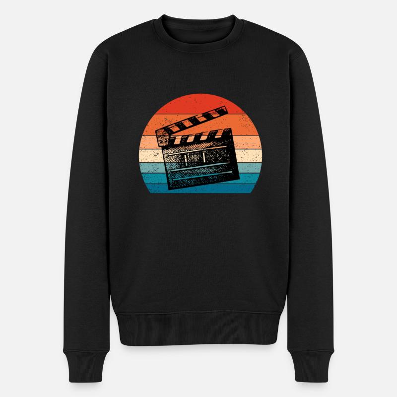 Vintage Film Clapper Director Musical Actor - Männer Premium Bio Pullover - Schwarz