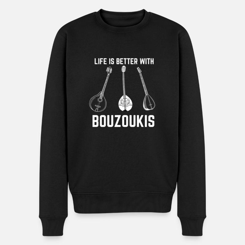 Bouzouki Irlandais Instrument Grec - Pull Premium bio Homme - noir