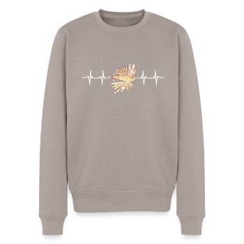 Lionfish Save The Reef Mangez la pêche sous-marine au poisson-lion - Pull Premium bio Homme - taupe - Devant - Nico (187cm)
