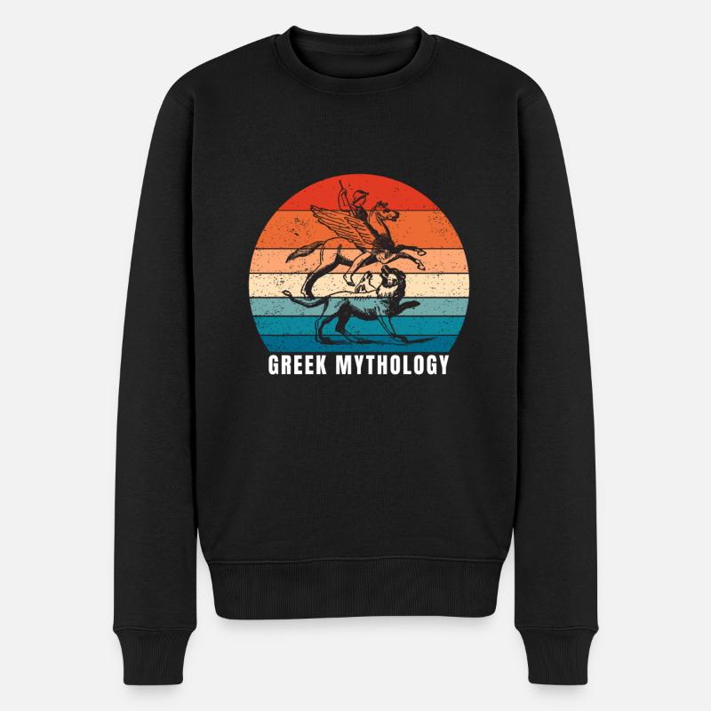 Greek Mythology Gods Ancient Greece - Männer Premium Bio Pullover - Schwarz