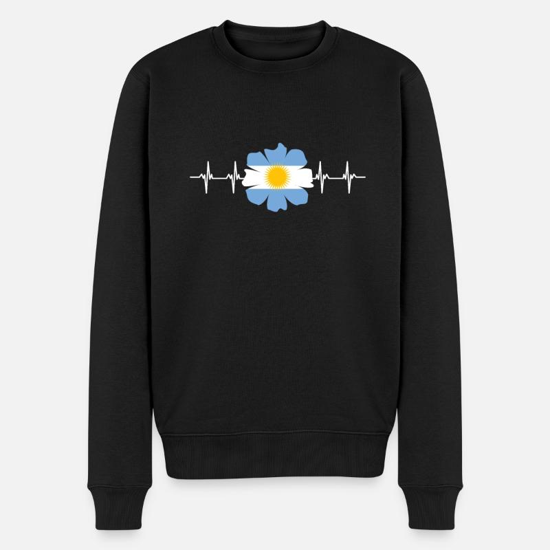 Argentina Flag - Männer Premium Bio Pullover - Schwarz