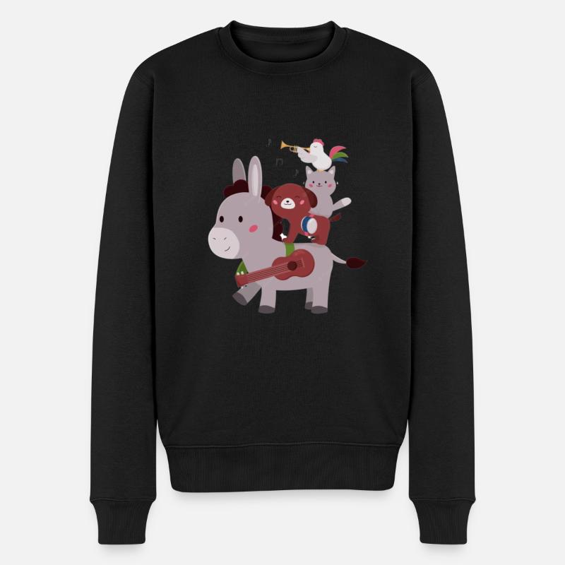 Bremen Town Musicians - Männer Premium Bio Pullover - Schwarz