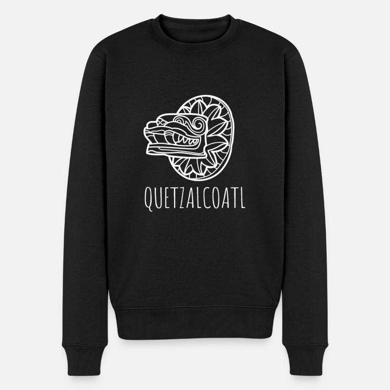 Calendrier aztèque - Quetzalcoatl - Pull Premium bio Homme - noir