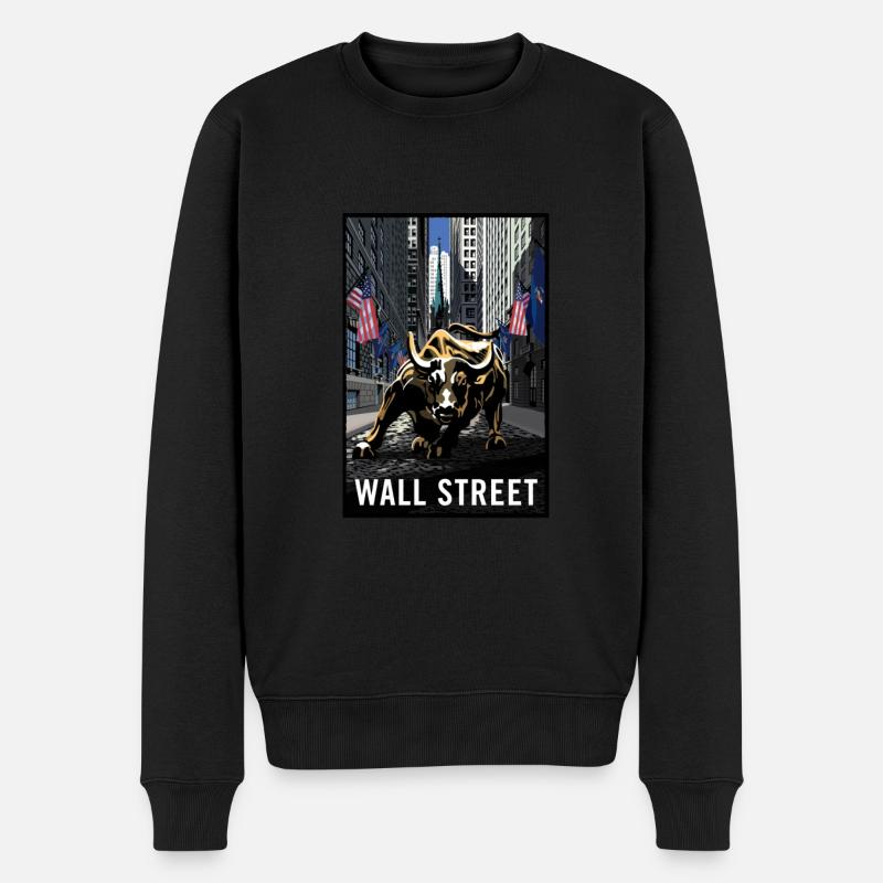 NY Stock Exchange Bull - Männer Premium Bio Pullover - Schwarz