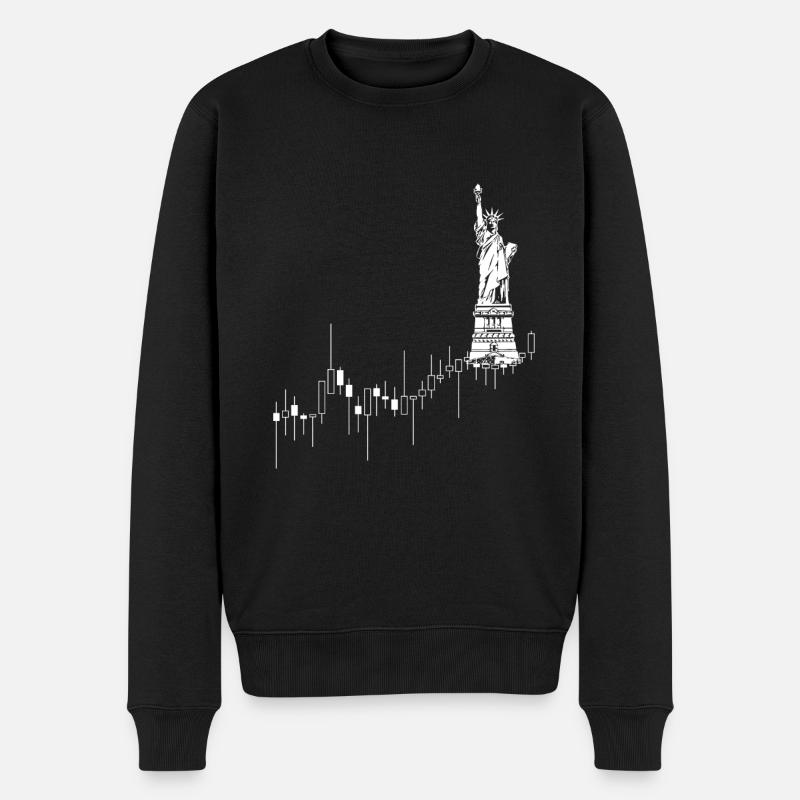 NY Stock Exchange Bull - Männer Premium Bio Pullover - Schwarz