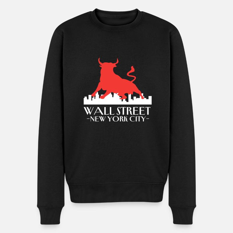 NY Stock Exchange Bull - Männer Premium Bio Pullover - Schwarz