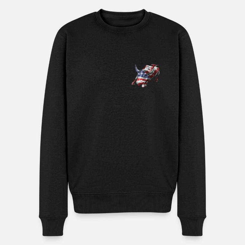 NY Stock Exchange Bull - Männer Premium Bio Pullover - Schwarz