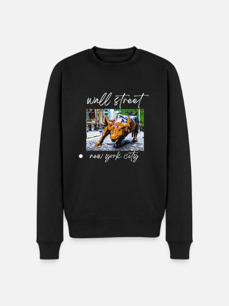 NY Stock Exchange Bull - Men's Premium Organic Jumper - black