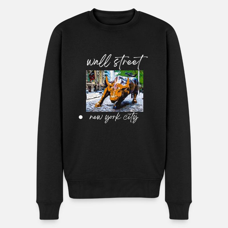 NY Stock Exchange Bull - Männer Premium Bio Pullover - Schwarz