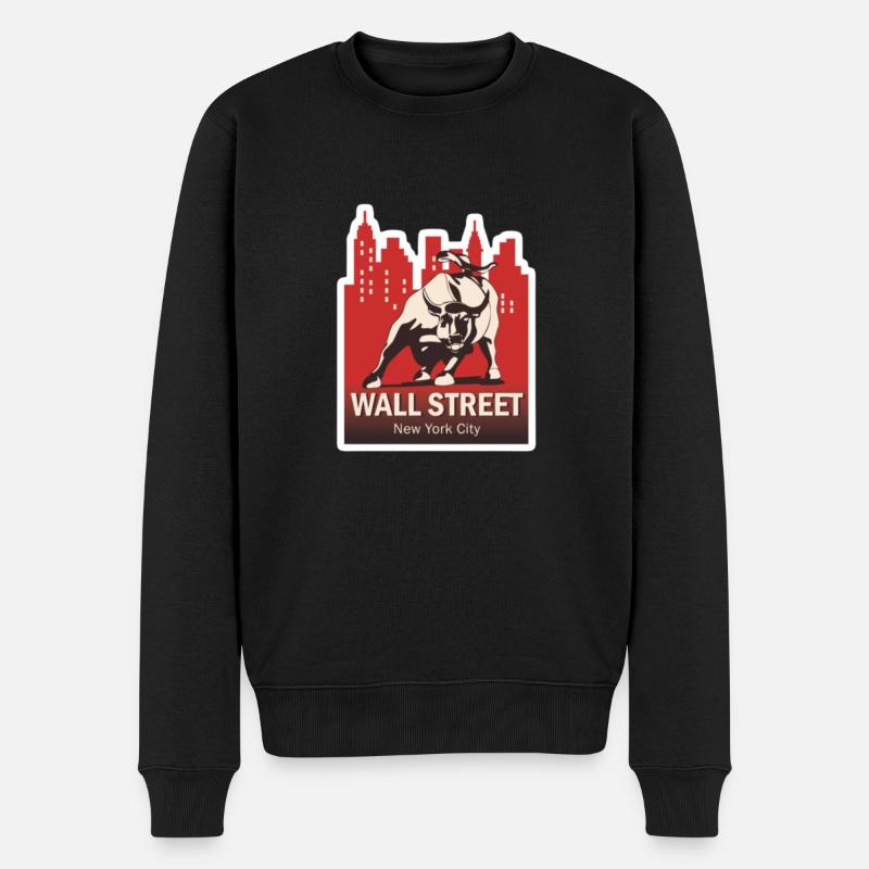 NY Stock Exchange Bull - Männer Premium Bio Pullover - Schwarz