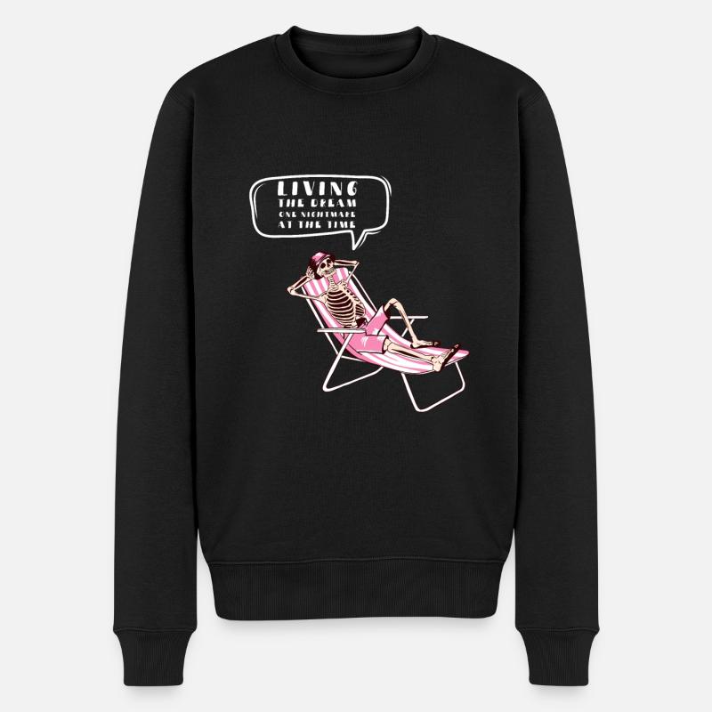 Living The Dream One Nightmare At A Time - Männer Premium Bio Pullover - Schwarz