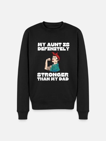 Min tante er helt sikkert sejere end min far - Økologisk premium-sweatshirt til mænd - sort