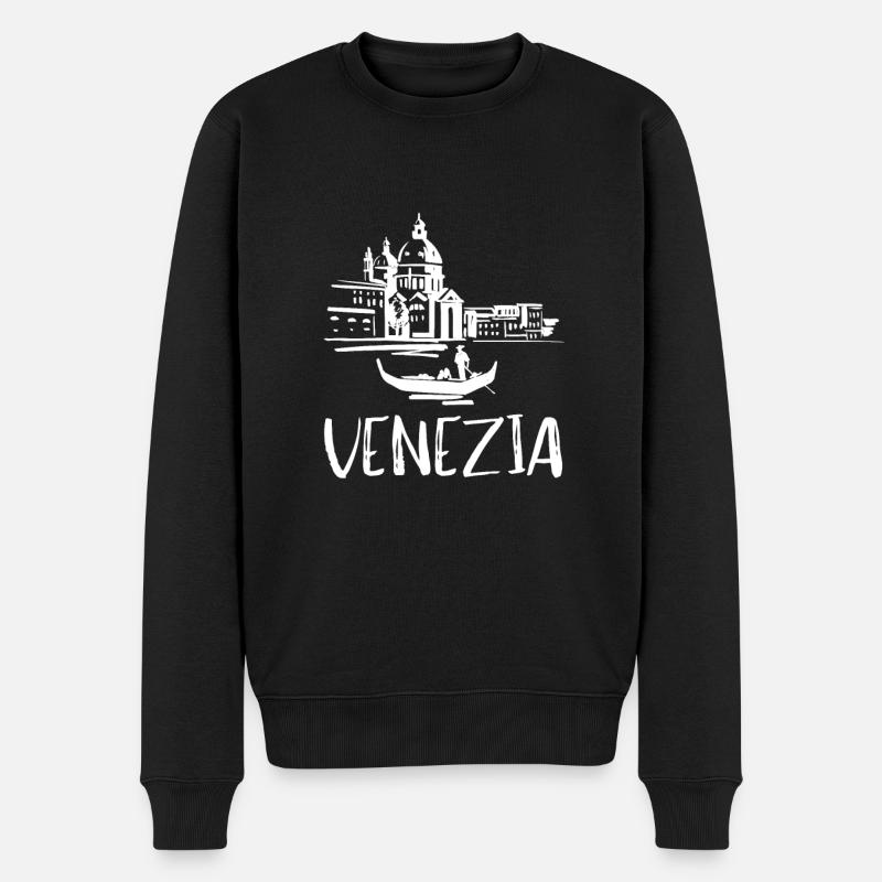 Venise Télécabine Italie Venise - Pull Premium bio Homme - noir