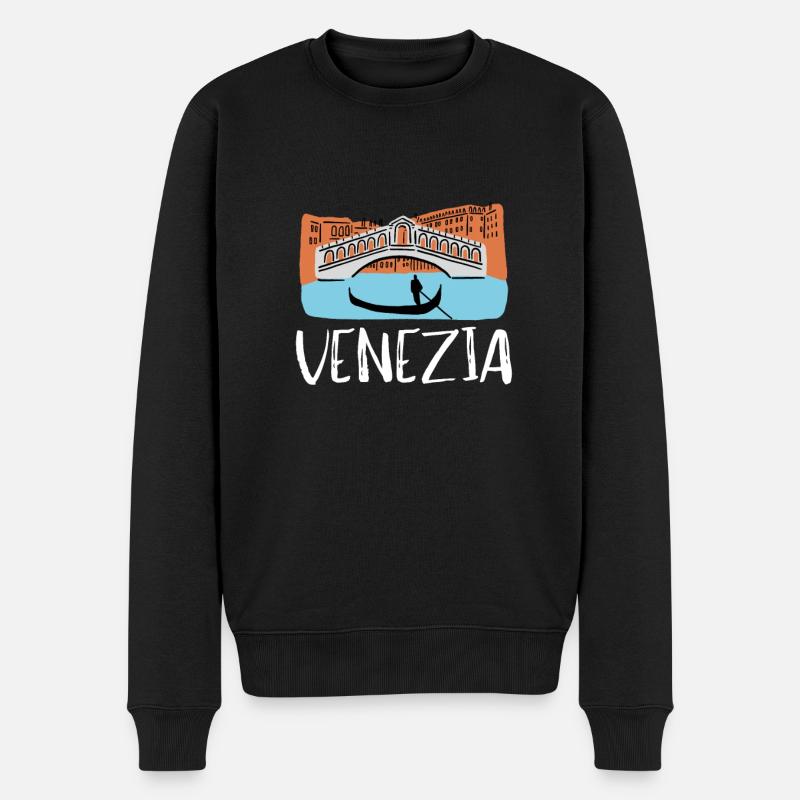 Venise Télécabine Italie Venise - Pull Premium bio Homme - noir