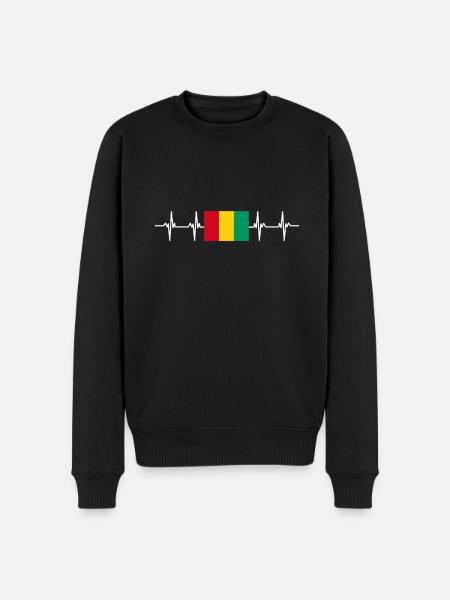 African Flag - Guinea - Men's Premium Organic Jumper - black