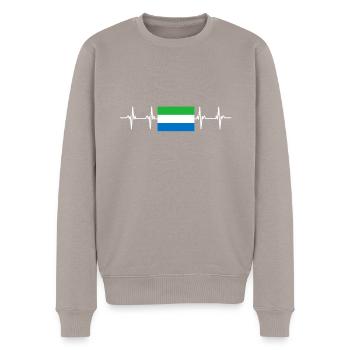 African Flag - Sierra Leone - Männer Premium Bio Pullover - Taupe - Vorne - Nico (187cm)
