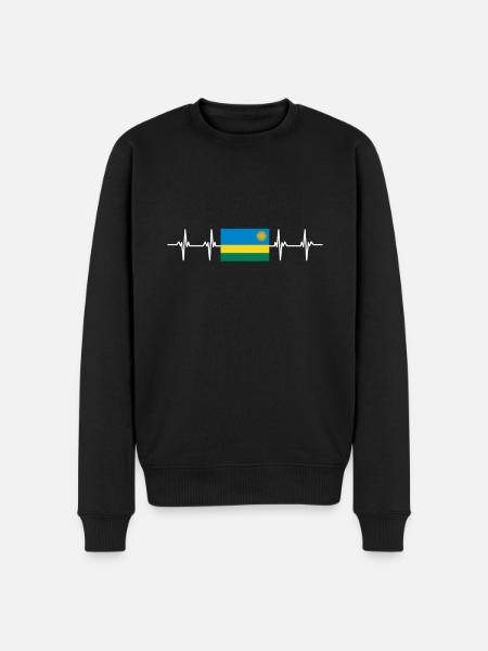African Flag - Rwanda - Men's Premium Organic Jumper - black