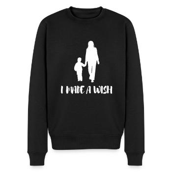 J’ai fait un vœu maman et moi - Pull Premium bio Homme - noir - Devant - Nico (187cm)