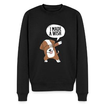 J’ai fait un vœu maman et moi - Pull Premium bio Homme - noir - Devant - Nico (187cm)