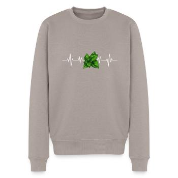 Italian Cuisine - Basil Pesto Is The Besto - Männer Premium Bio Pullover - Taupe - Vorne - Nico (187cm)