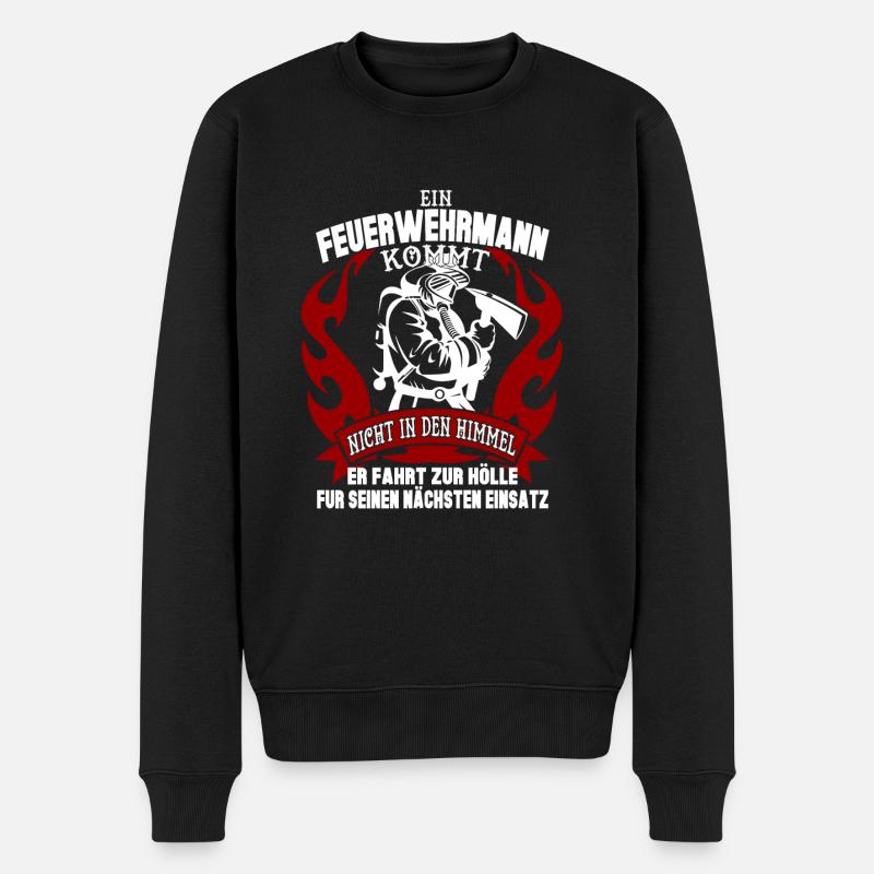 Feuerwehr - Männer Premium Bio Pullover - Schwarz