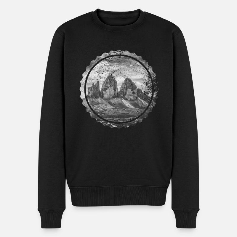 Drei Zinnen Dolomiten Geometrische Form Polygon - Männer Premium Bio Pullover - Schwarz
